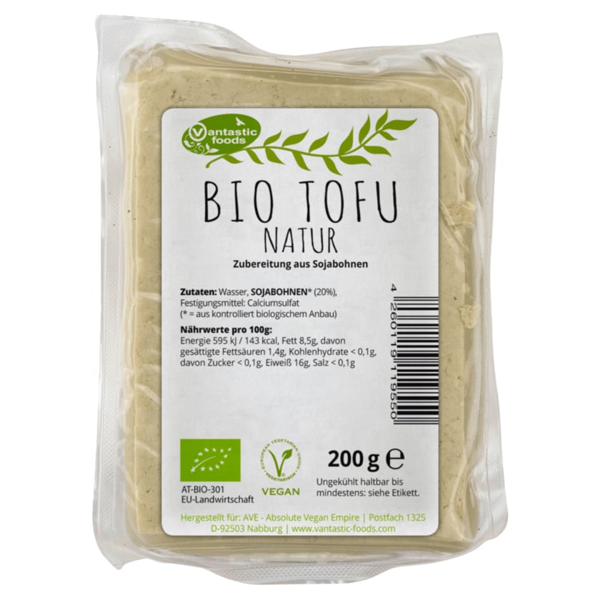 Vantastic foods Bio Tofu natur vegan 200g